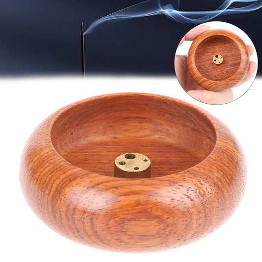 Wooden Bowl Type Mini Incense Holder Rosewood Incense Burner Stick Holder Bowl Shape Censer Home Decoration Smell Aromatic