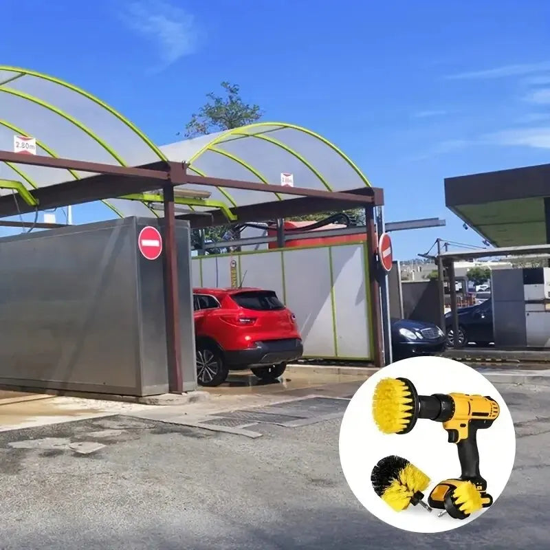 Cepillo De Nailon Eléctrico Redondo Para Limpieza, Brochas De Taladro Con Estropajo De Plástico Para Alfombras, Neumáticos De