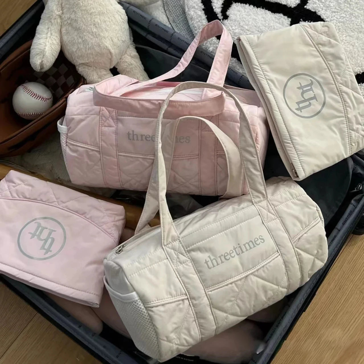 Women's Ins Large Capacity Tote Bag Female Outdoor Travel Storage Pouch Sport Gym Storage Shoulder Bag Korean Popular Bag