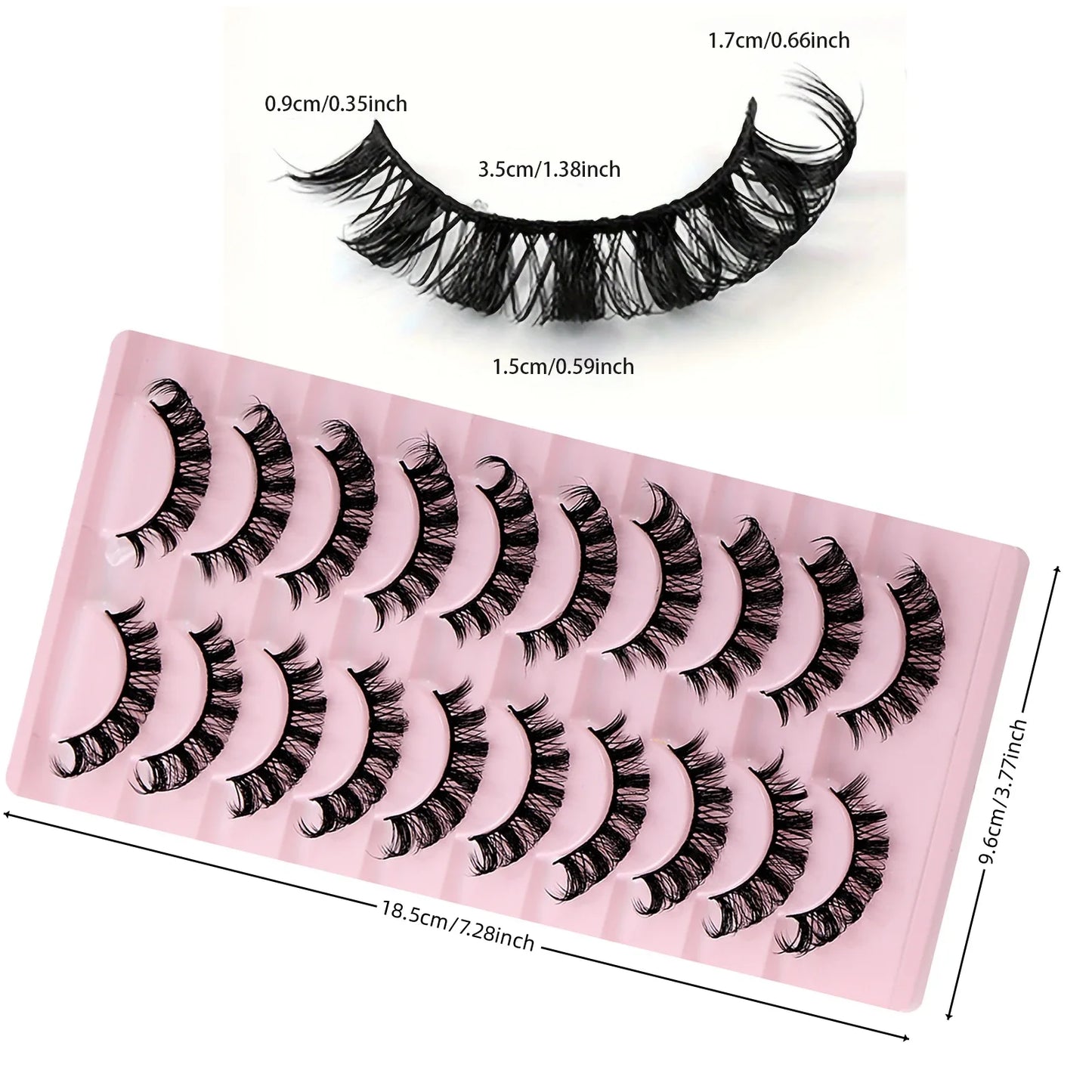 30Pairs/3Pack Russian Strip Lashes D Curl Fake Lashes Natural Look Fluffy Volume Wispy Russian Lashes 3D Effect Fake Eyelashes