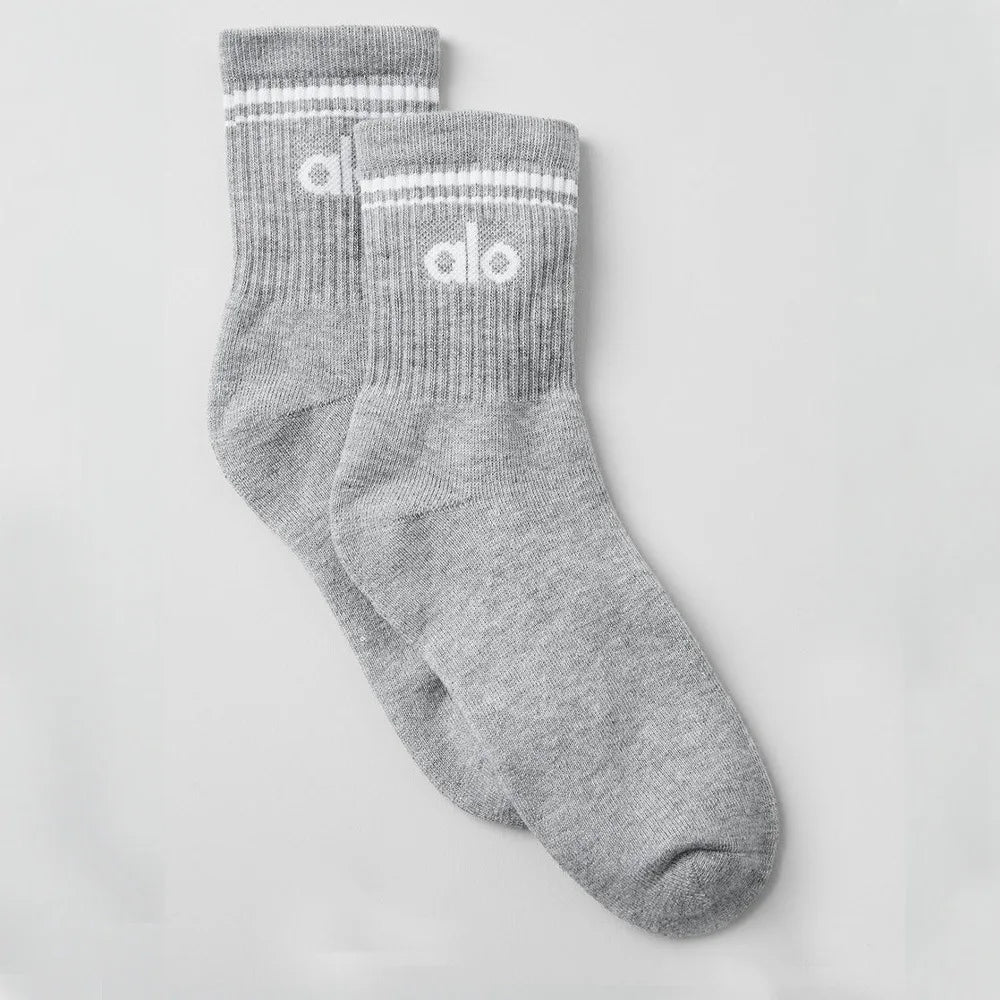 AL Retro Cotton Yoga Sports Sock Medium Long Socks Pilates Fitness Sports Four Seasons Socks Women's Yoga Medium Sock