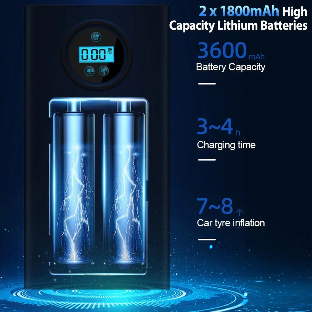 Air Pump Tire Inflator Portable Compressor Digital Cordless Car Tyre Inflator For Bicycle Balls