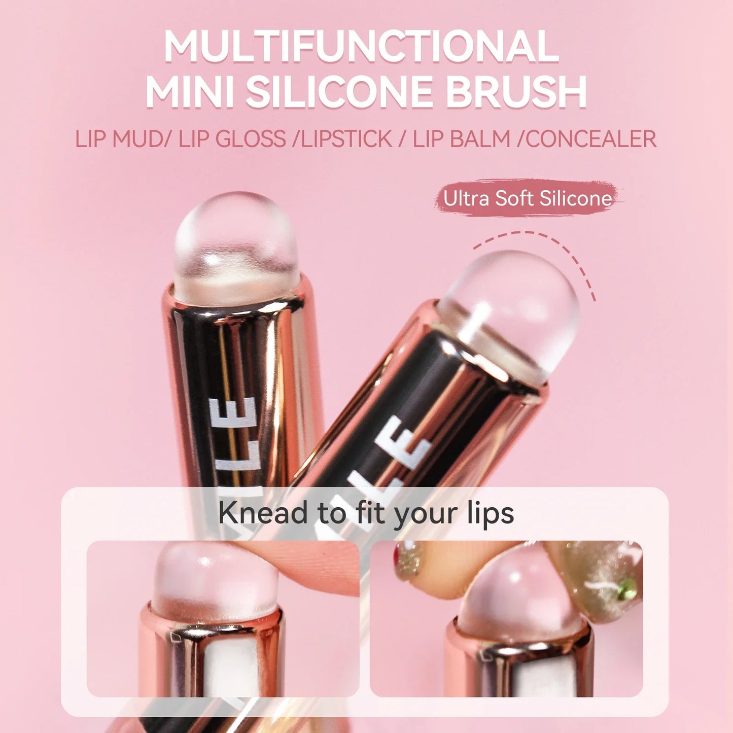 Silicone Lip Brush Q Soft Like Fingertips Lip Mud Concealer Cream Blend Smudge Applicator Makeup Brush Multi-use Round Head