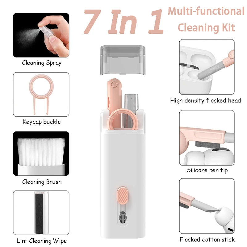 7 in 1 Keyboard Cleaning Brush Dedicated For AirPods iPhone iMac Dust Mobile Phone Gaps Earphones Pens  Etc Washing A Suit