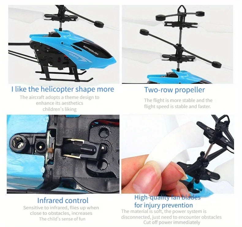Remote control aircraft Floating two-way helicopter fall resistant play with lights rechargeable flight