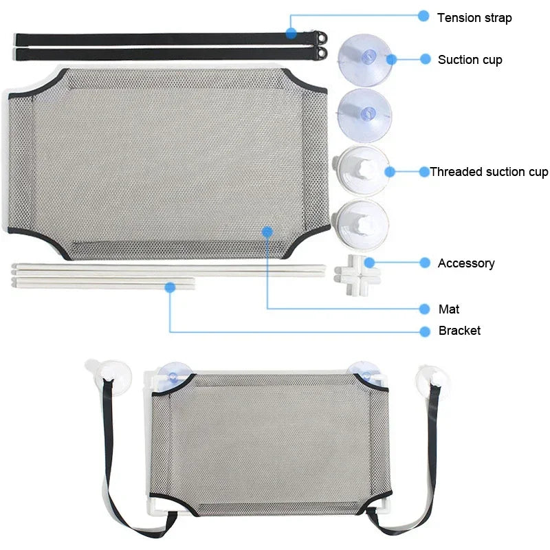 Suction Cup Wall Mounted Pet Hanging Bed, Kitten Sunny Window Hammock, Comfortable Pet Seat, Up to 8kg