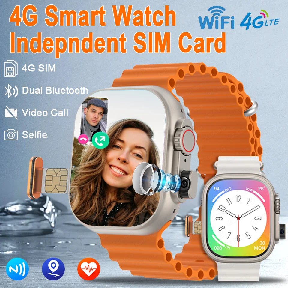 New 4G Smart Watch SIM Card GPS WIFI Video Call SOS IP67 Waterproof Smartwatch Camera Monitor Tracker Location Phone Watch 2024