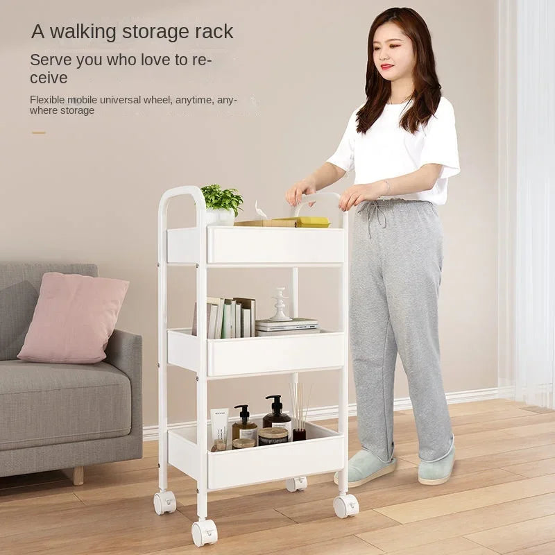 Trolley Rack Floor Multi-Layer Household Bedroom Baby Mobile Snack Kitchen Multi-Functional Storage Rack
