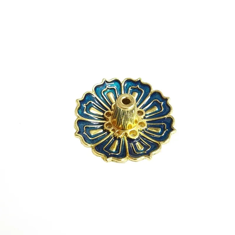 Alloy Lotus Incense Burner Stick Holder Home Buddhism Line Incense Plate Sandalwood Coil Base Temples Delicate Home Decor