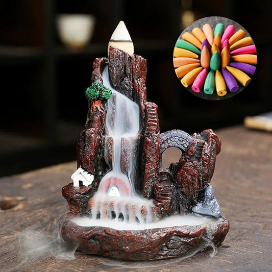 Mixed Waterfall Smoke Backflow Natural Incense Cone Incense Cone Lavender Multi-scented Suitable for Places Tea Room Yoga Room