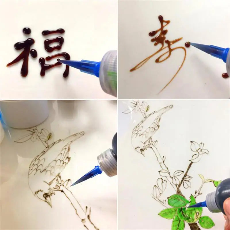 8Pcs/set Jam Painting Squeeze Bottles With 7 Nozzles Cake Decor Baking Pastry 50ML Bottle Drawing Tools Jam Pot Pastry Cake Tool