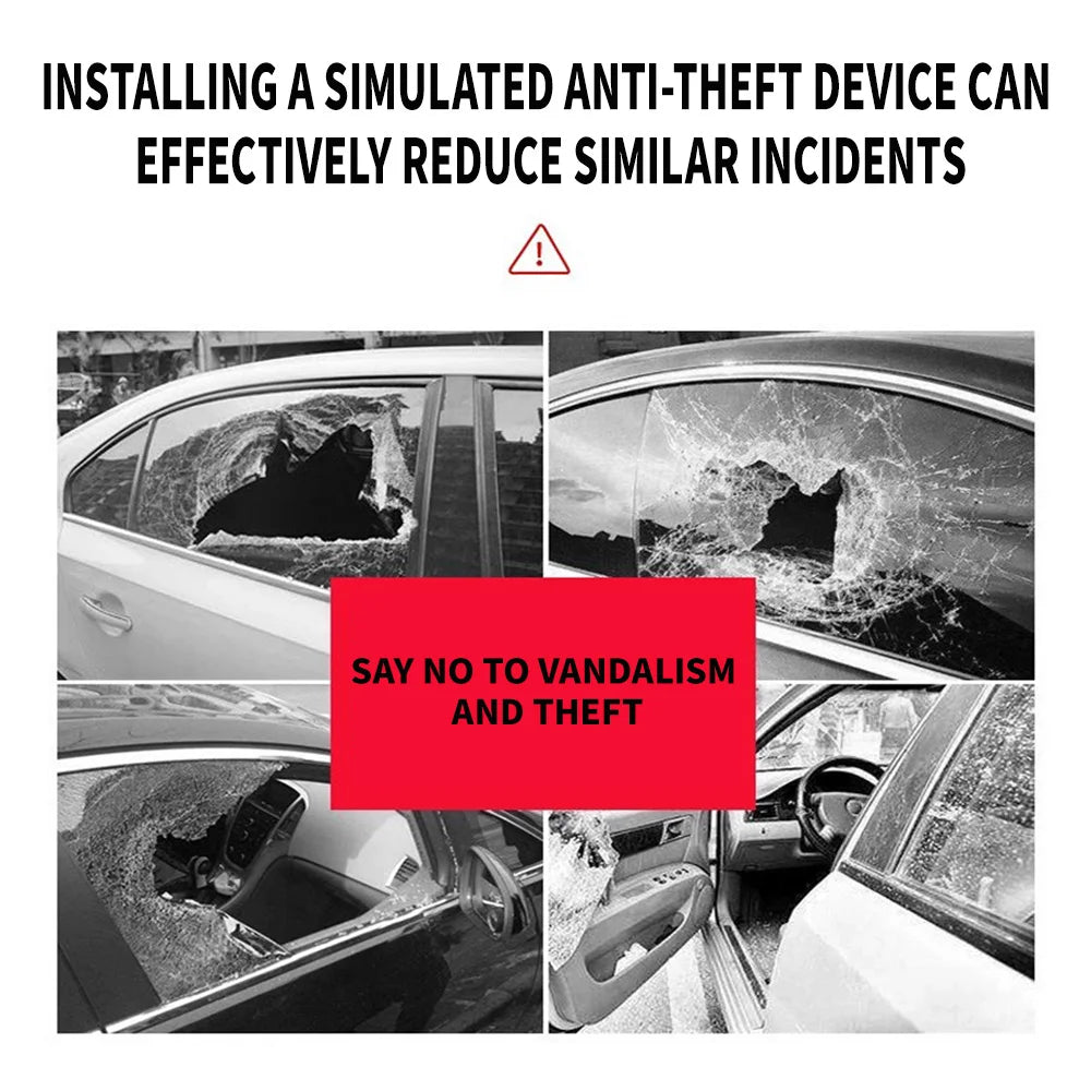 2PCS Car Fake Security Light Solar Powered Simulated Dummy Alarm Wireless Warning Anti-Theft Caution Lamp LED Flashing Lights