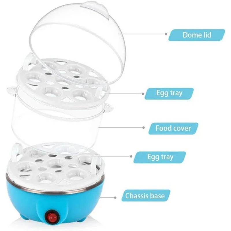 Egg Cooker,14 Egg Capacity Electric Egg Cooker Perfect Hard Boiled Egg Makerfor Hard Boiled Eggs,Steaming Shelf for  Vegetables