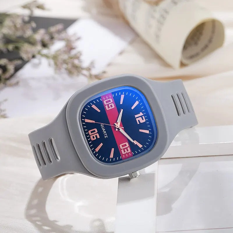 Fashion Studant Black Band Sport Quartz Watches Men Women Square Wirstwatch Casual Watch Couples Jewelry Gifts Reloj Hombre