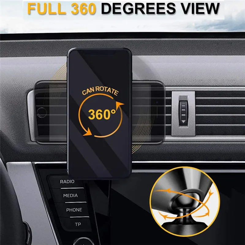 Magnetic Phone Holder Car Mount With Car Air Vent Clip Cellphone Mount Phone Bracket 360 Degree Adjustable Smart Phone Universal