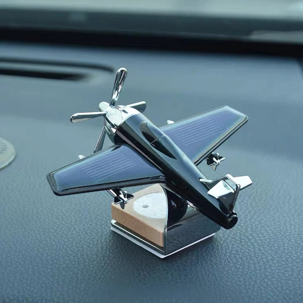 Car Perfume Solar Rotating Mini Aircraft Decoration Car Air Freshener Car Decorative Accessories Car Odor Eliminator