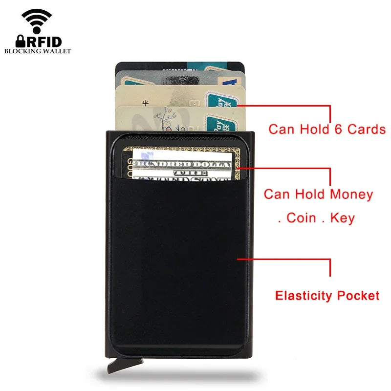 Anti Rfid Blocking ID Credit Card Holder Case Metal Wallet Thin Slim Men Women Bank Cardholder Magic Smart Minimalist Wallet