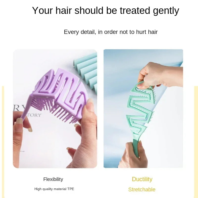 2024 New Solid Color Scalp Massage Curly Hair Brushes Comb Bath Untangling Hollow Hairbrush Health Care Tools for Women Baby