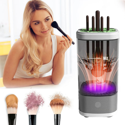 2024 Electric Makeup Brush Cleaner Automatic Spinner Makeup Brush Holder Stand Women Lazy Cleaning Brush Washing Holder Device