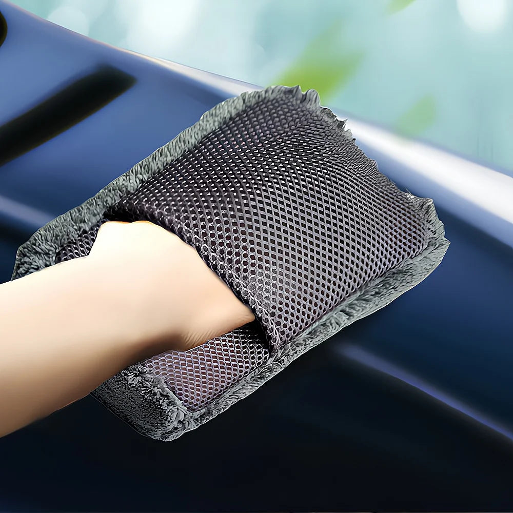 Car Wash Sponges Coral Velvet High Density Waxing Absorbent Wipe Beauty Products Maintenance Professional Brush Cleaning Curing