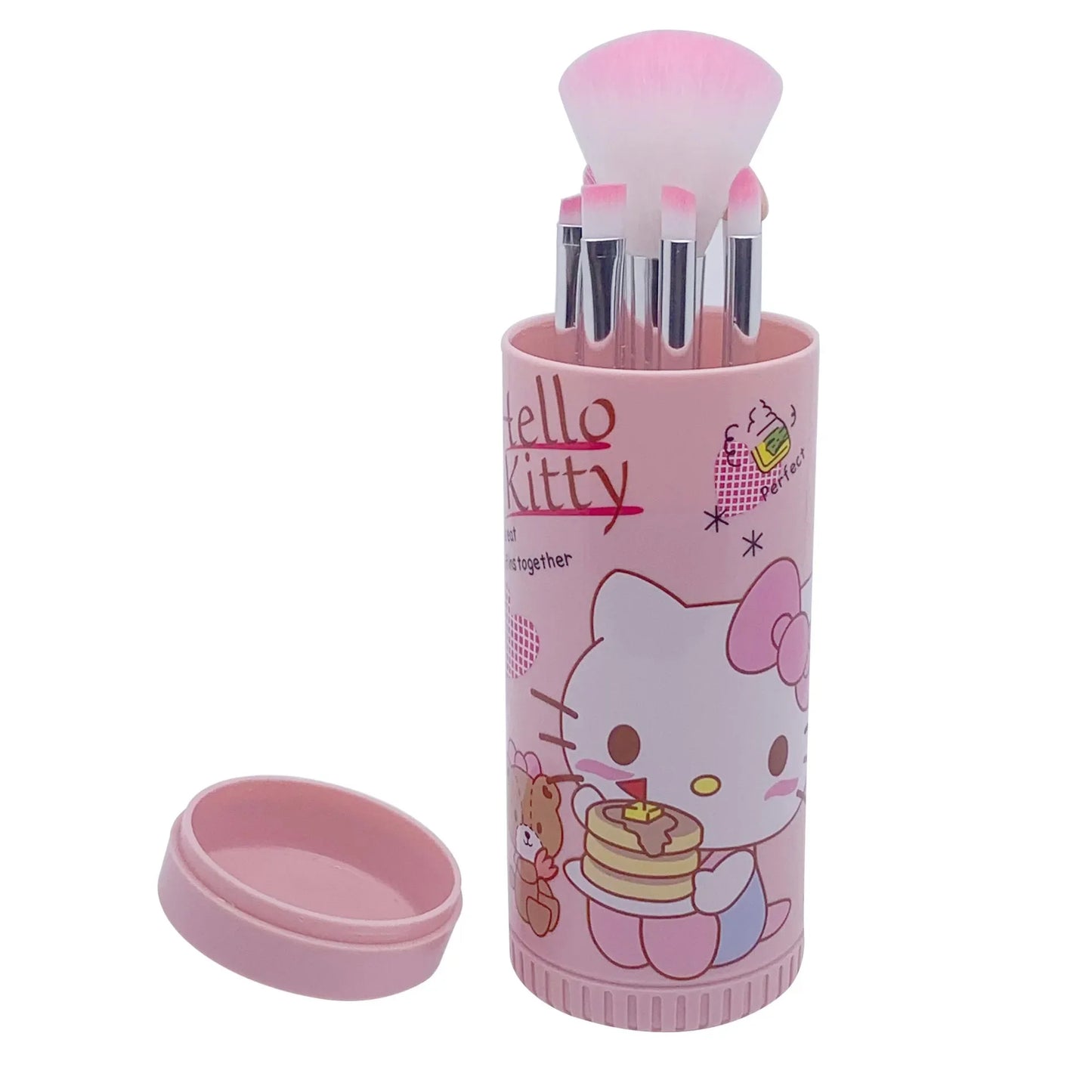 8pcs/box Sanrio Hello Kitty Makeup Brush Set Anime Card Set Print Beginner Blush Eyebrows Lip Brush Eyeshadow Brush Beauty Tool