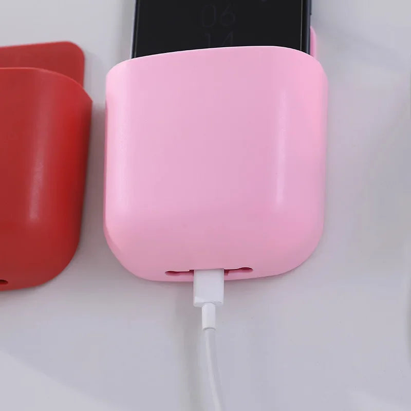 Wall Mounted Storage Box Mobile Phone Plug Holder Stand Rack Remote Control Storage Organizer Case Gadgets for Home