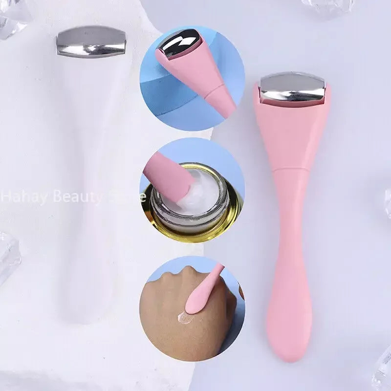 Double Head Stainless Steel Ice Roller Eye Cream Stick Dual-Use Eye Cream Spoon Face Ice Dressing Beauty Stick Face Massager