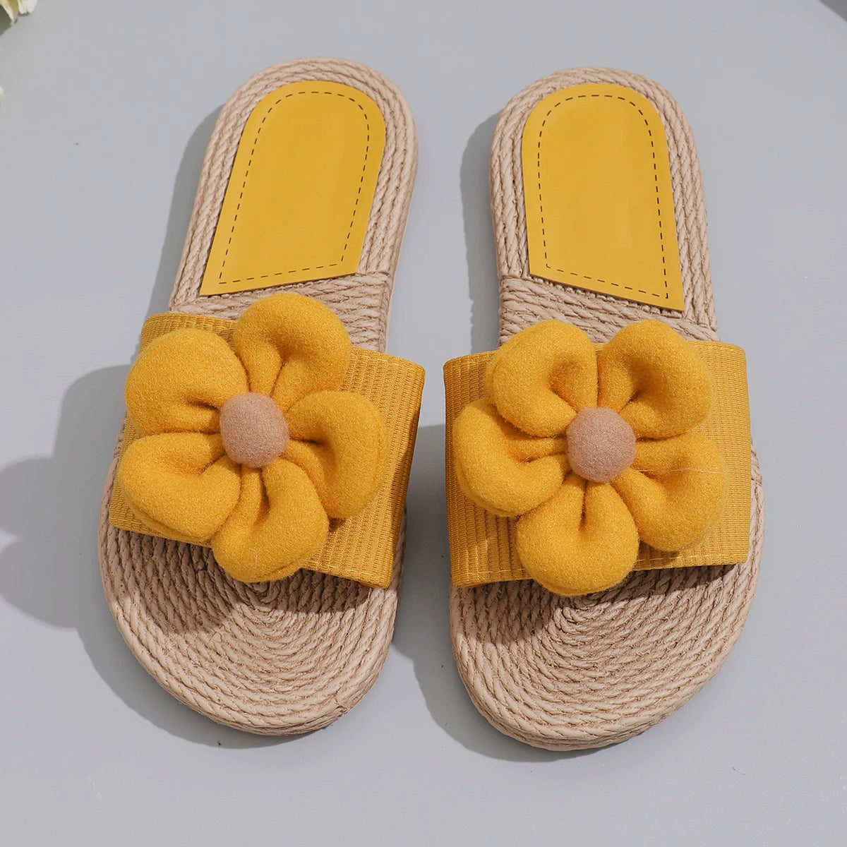 Women's fashion trend Big flower non-slip wear comfortable soft soled flat sandals