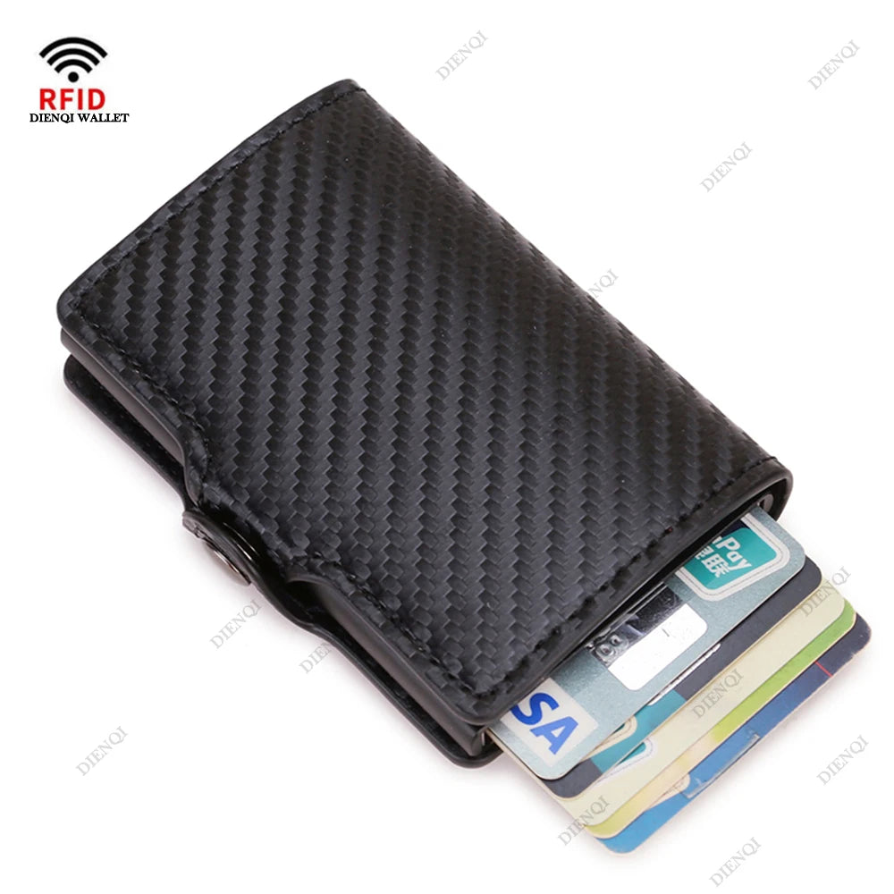 Carbon Fiber Rfid Credit Card Holder Men Wallets Money Bag Hand Purse Small Leather Mini Slim Wallets Vallet Carteira Masculina