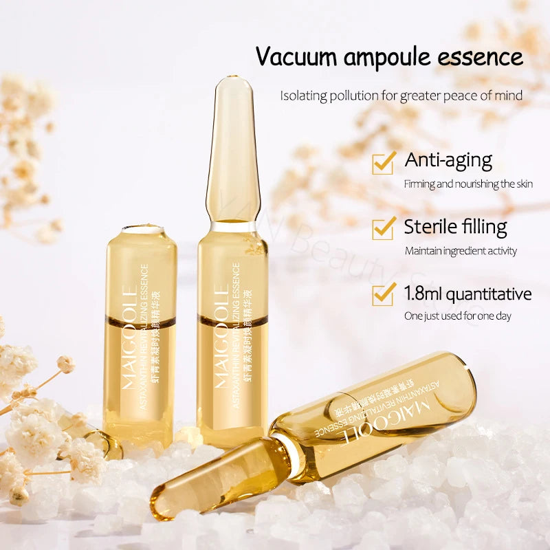 Astaxanthin Anti Wrinkle Facial Ampoules Sets Collagen Firming Serum Vitamin C Anti-Aging Essence Hyaluronic Acid Beauty Health