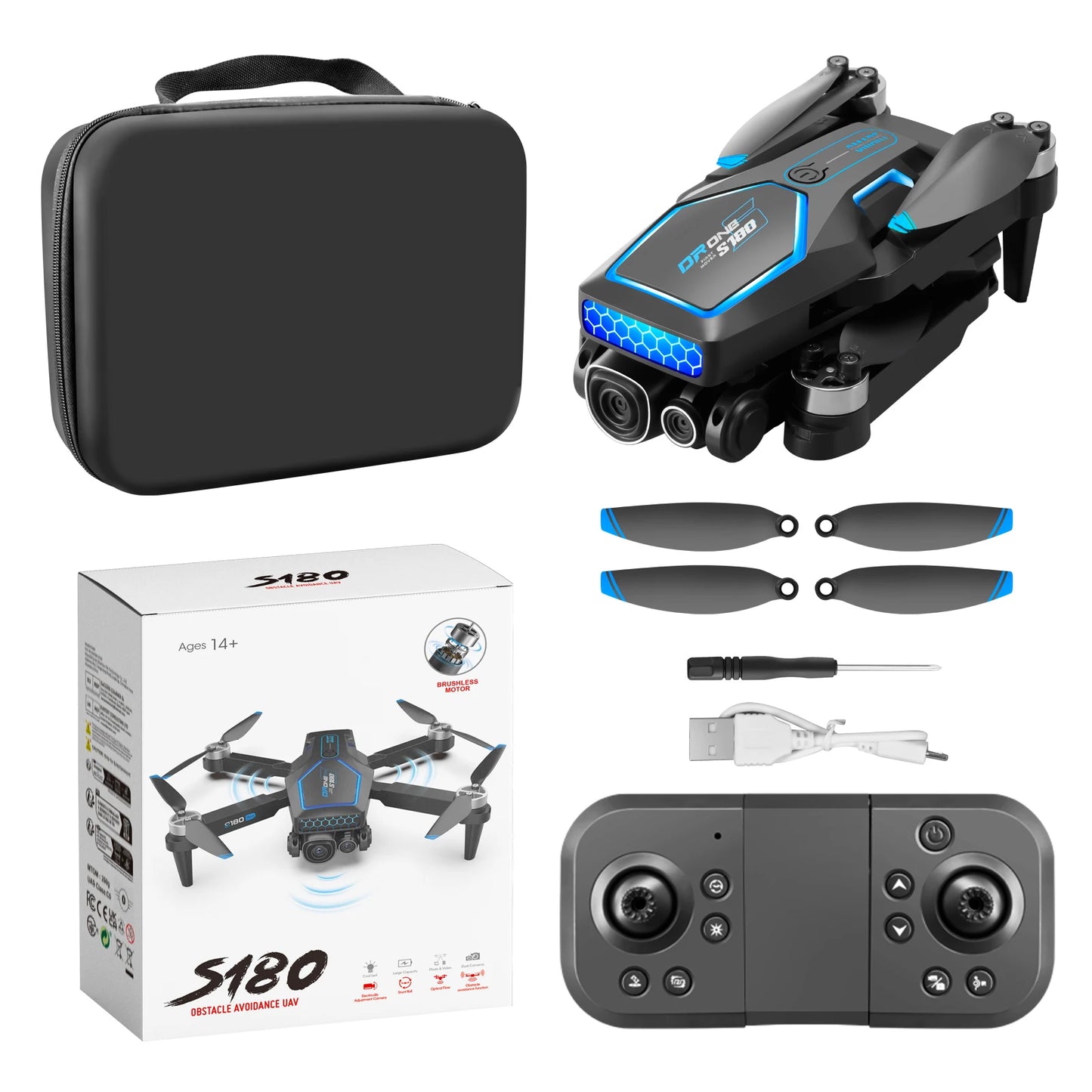 S180  Drone Professional With 8K Camera HD GPS WIFI 5G 360 ° Obstacle Avoidance Dual Brushless Motor Foldables RC Quadcopter Toy
