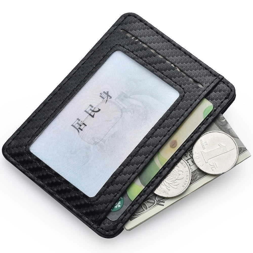 Men's Slim Minimalist Front Pocket Wallets RFID Blocking Credit Card Holder Portable Leather Wallets