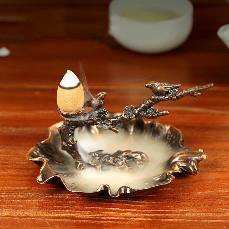 Small Cense Furnace Ornament Creative Happy Plum Branch Bracket Incense Insert Aroma Furnace Backflow Incense Furnace