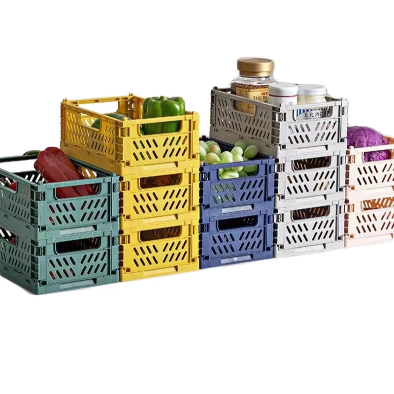 Plastic Foldable Storage Crate Folding Box Basket Stackable Makeup Jewellery Toys Boxes For Storage Case Organizer