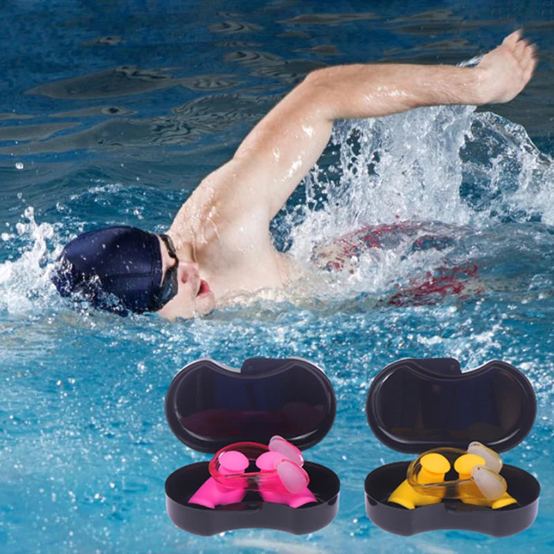 Summer Swimming Earplugs Nose Clip Silicone Waterproof Diving Ear Plugs