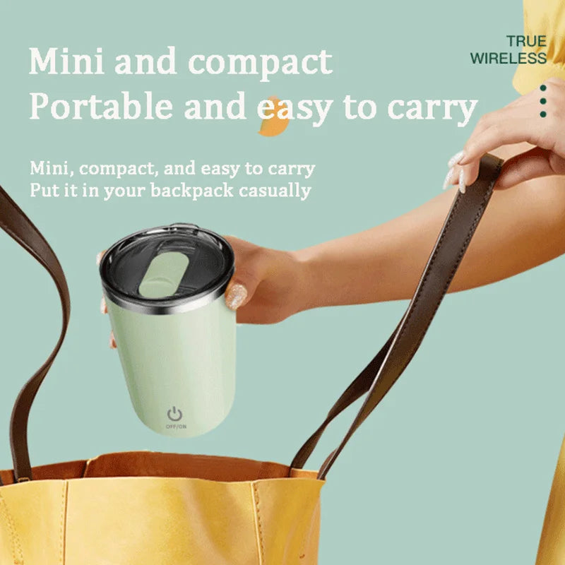 Magnetic Automatic Mixing Cup, 304 Stainless Steel Rechargeable Portable Coffee Cup, Automatic Mixing Stainless Steel Cup