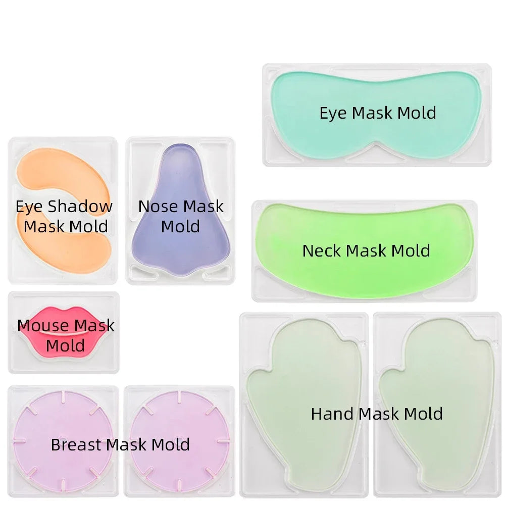 7 Styles/Set Plastic Reuseable Facial Mask Mold For Fruit Vegetable Mask Machine Maker Clear Mask Mold Tray Mask DIY Making Tool