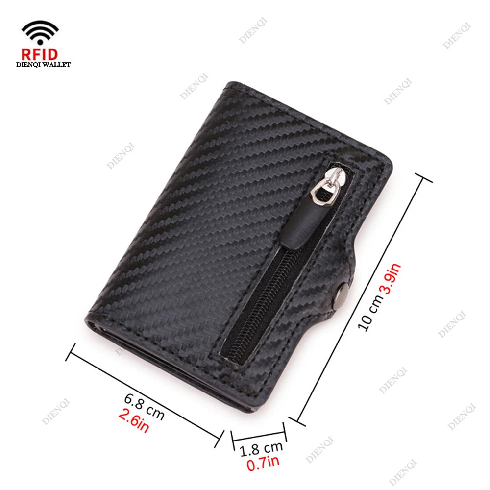 Carbon Fiber Rfid Credit Card Holder Men Wallets Money Bag Hand Purse Small Leather Mini Slim Wallets Vallet Carteira Masculina