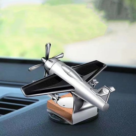 Car Perfume Solar Rotating Mini Aircraft Decoration Car Air Freshener Car Decorative Accessories Car Odor Eliminator