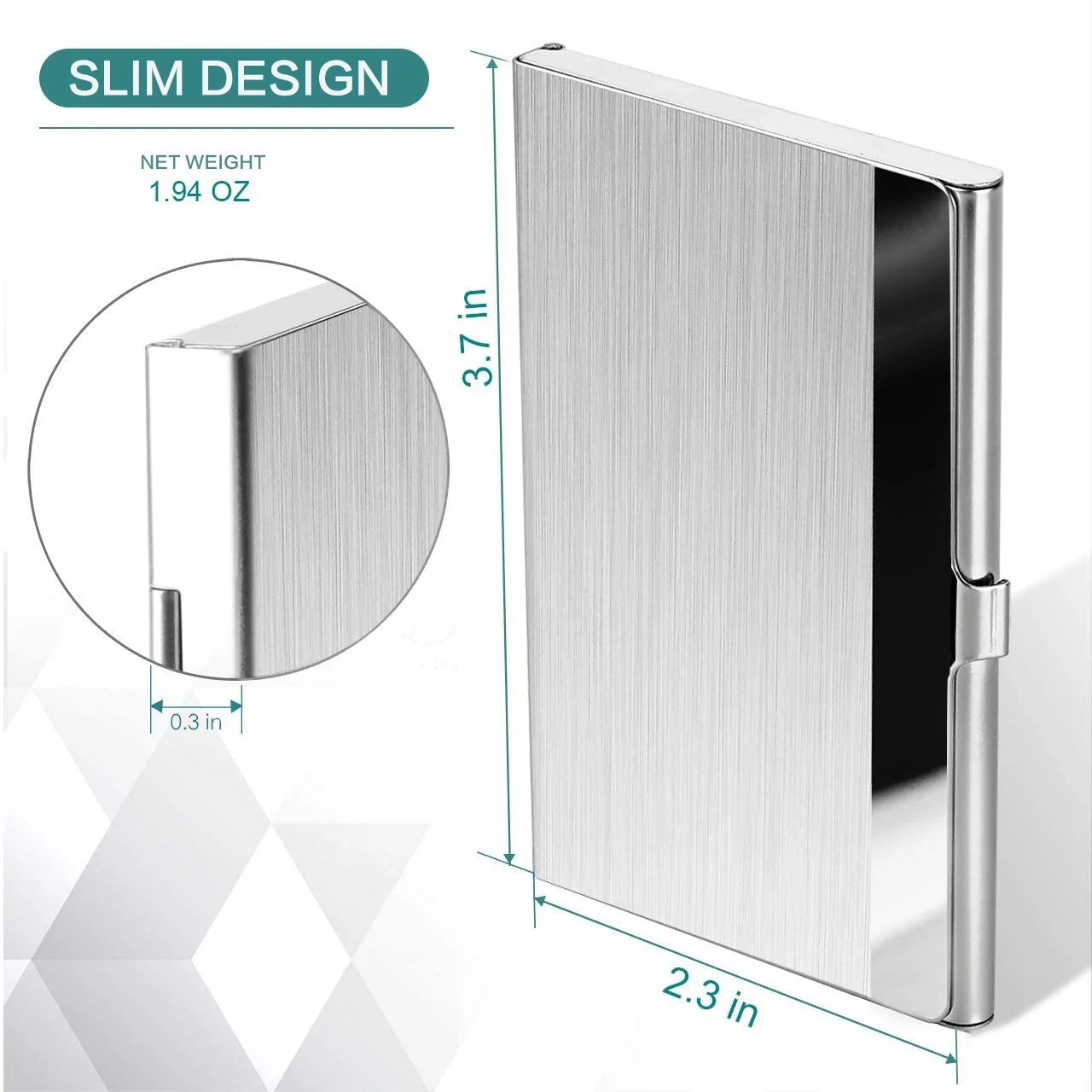 Metal Business Card Holder - Slim Pocket Business Card Case for Men & Women, Stainless Steel IC Cards Storage