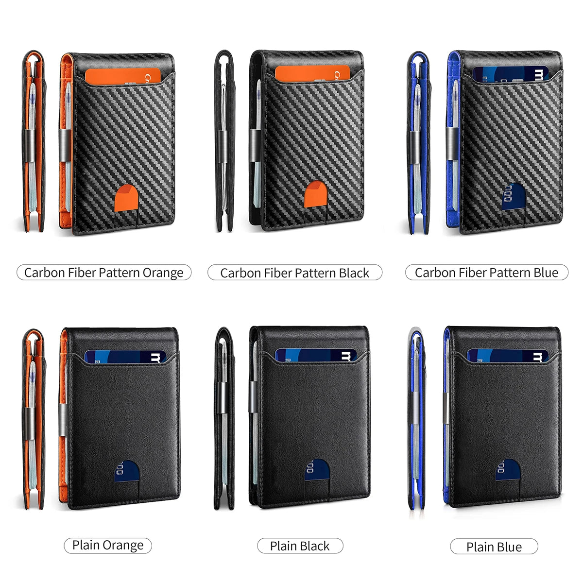 Minimalist men's wallet multifunctional RFID blocking front pocket portable card holder solid color large capacity 11 cardwallet