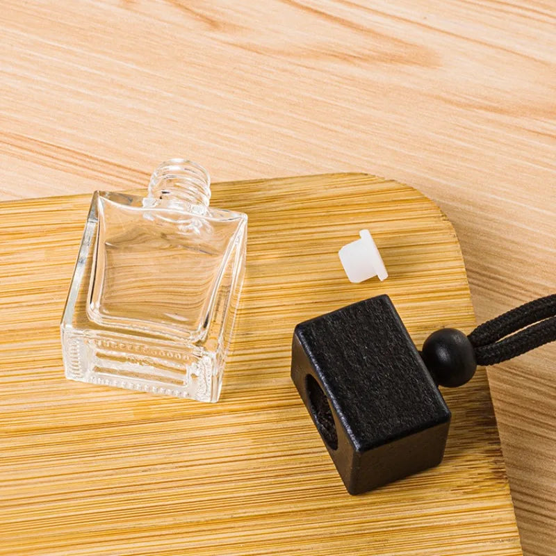 Empty Glass Bottles Perfume Hanging Fragrance Auto Car Rearview Mirror Ornament Air Freshener For Essential Diffuser Fragrance