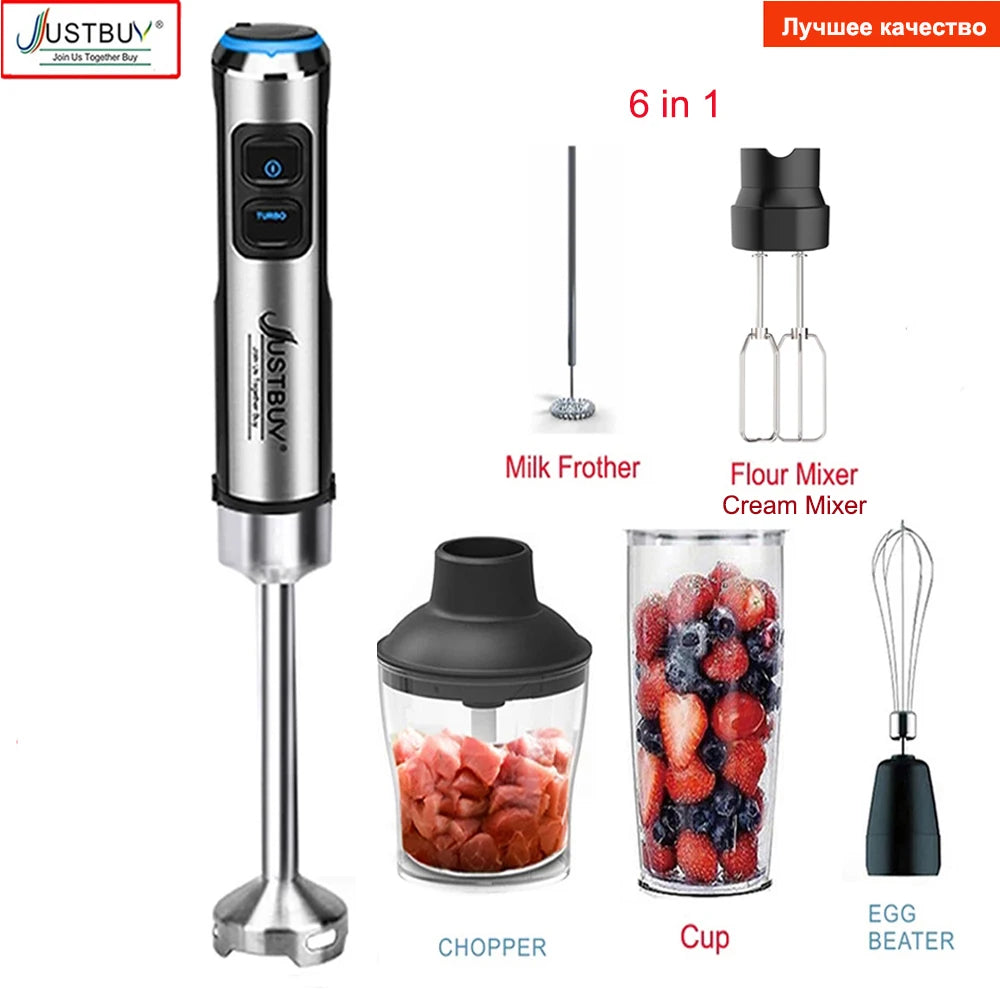 7/6/4 in 1 EU Plug 1500W Electric Stick Hand Blender Stirring Immersion Egg Beater Food and Fruit Processing Multipurpose