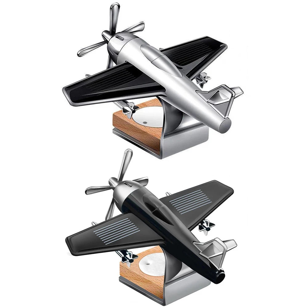Car Perfume Solar Rotating Mini Aircraft Decoration Car Air Freshener Car Decorative Accessories Car Odor Eliminator