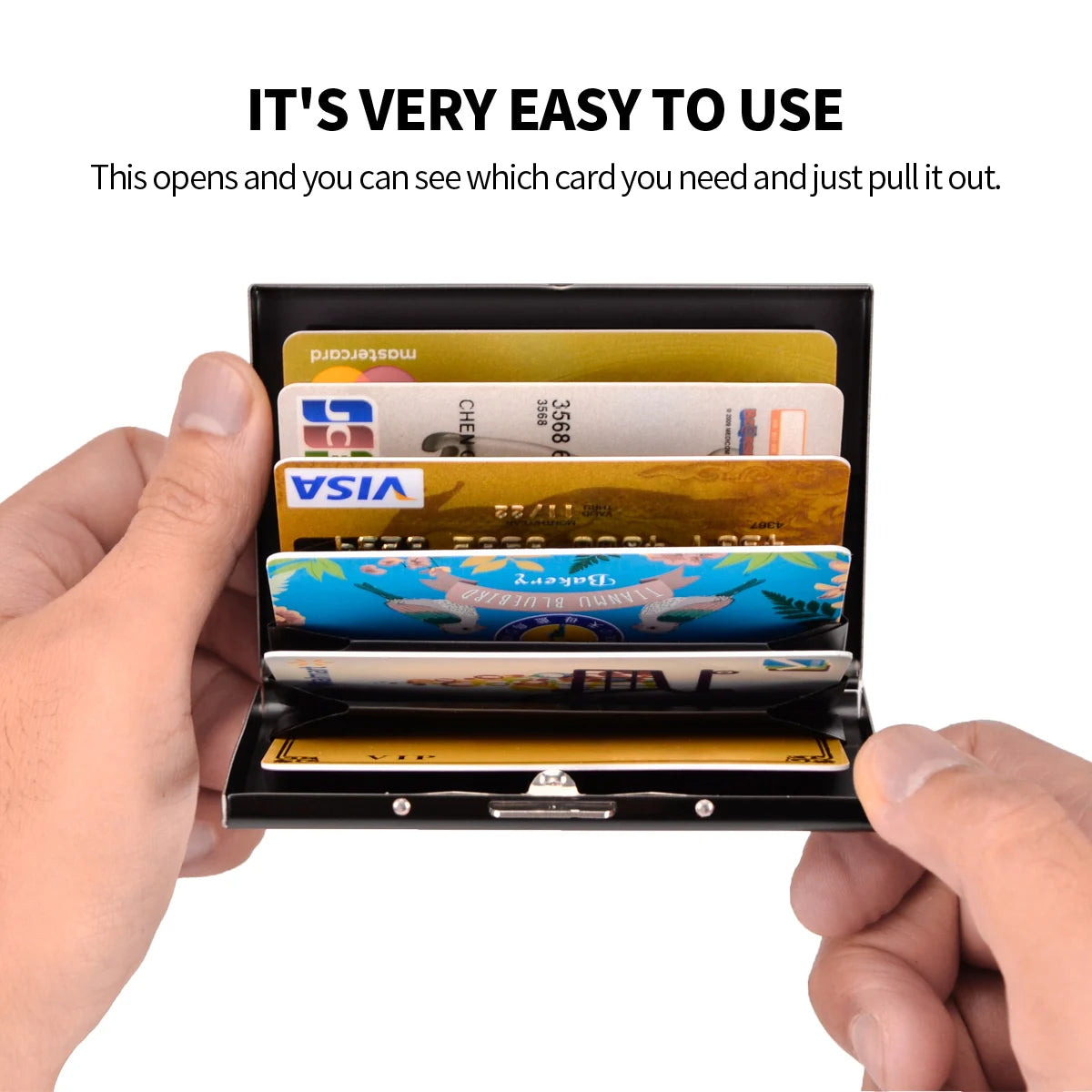 RFID Credit Card Holder Stainless Steel Business Card Holder ID Card Case Slim Metal Wallet