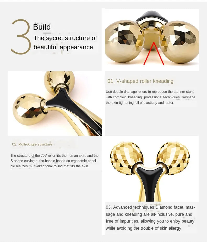 3D Thin Face Useful Product Roller V Facial Part Massage Instrument Beauty Instrument Lifting Firming Men Women Eye Massage