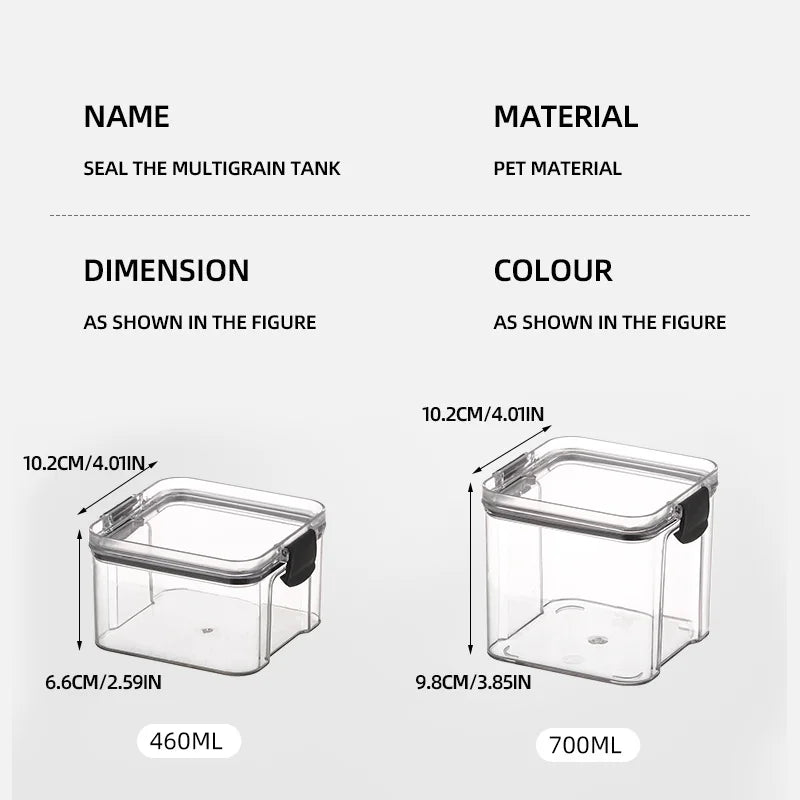 Sealed Can Kitchen Grain Storage and Organiser Large Can Plastic Moisture-proof Storage Box Household Seasoning Jar Storage Set