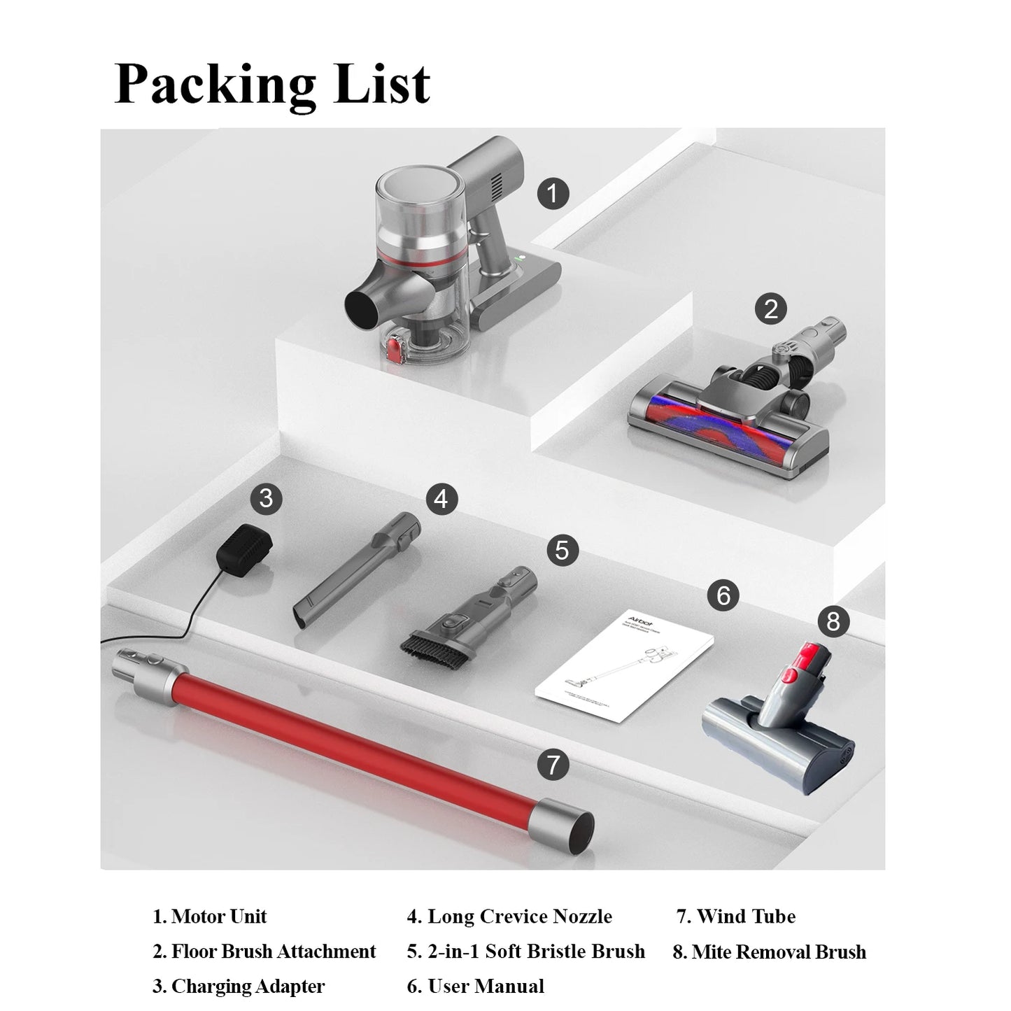 Cordless Handheld Vacuum Cleaner ABIR VC203,19500Pa, Auto Dust Sensor,RGB Ring Light,Magnetic Charging Port,Smart Vacuum Stick