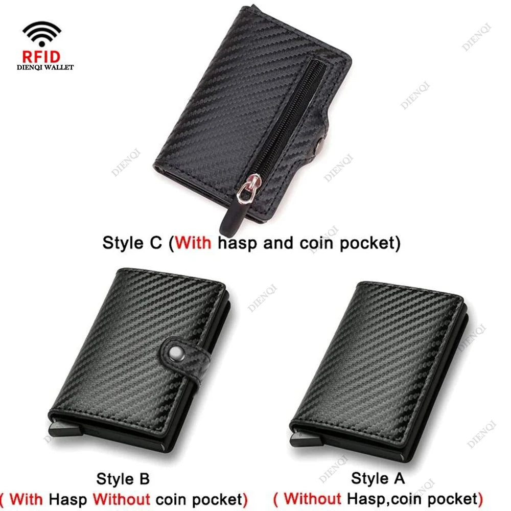 Carbon Fiber Rfid Credit Card Holder Men Wallets Money Bag Hand Purse Small Leather Mini Slim Wallets Vallet Carteira Masculina