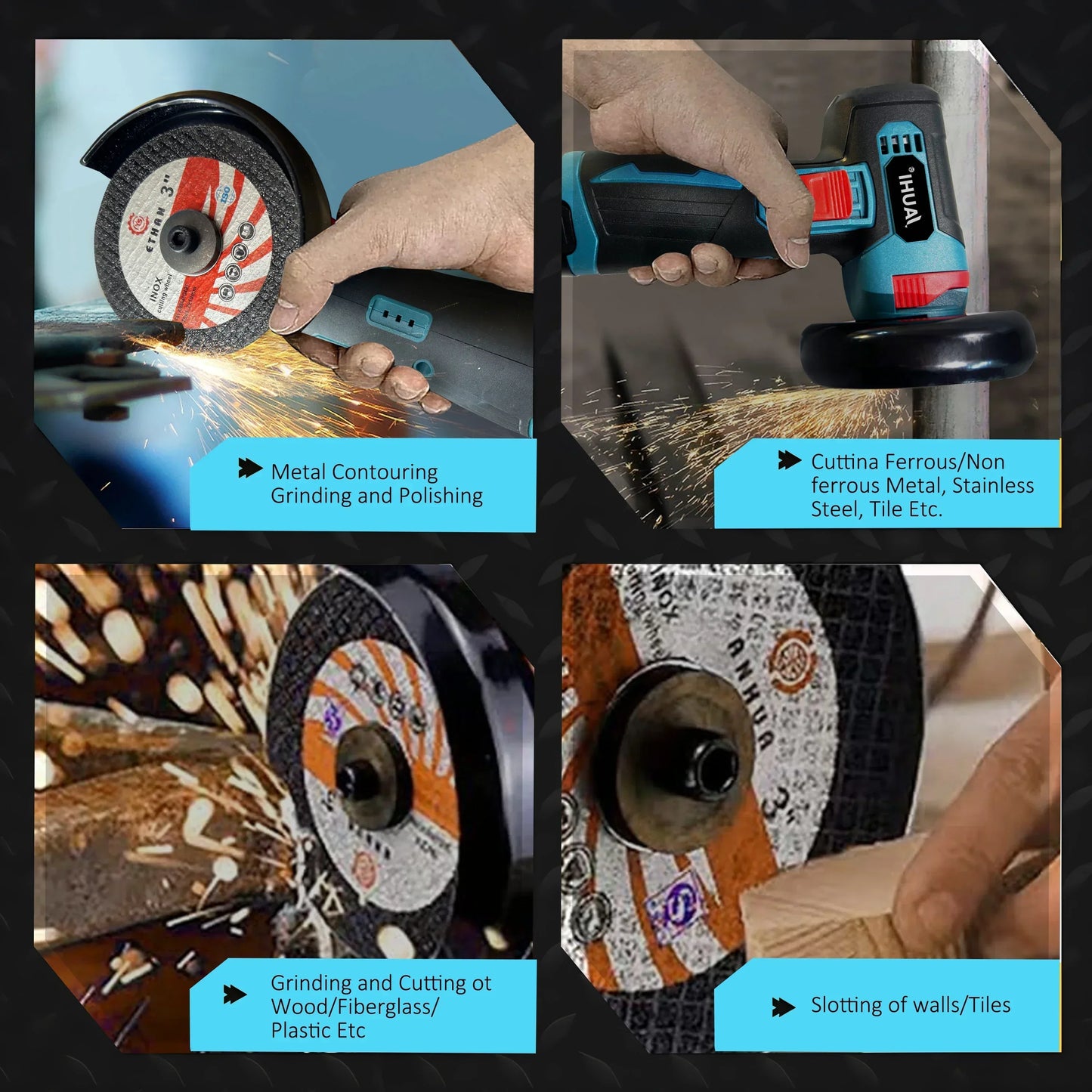 Mini Angle Grinder Brushless Cutter 12V Cordless Small Polishing Machine Cutting Portable Polisher Saw Blade Home DIY Power Tool